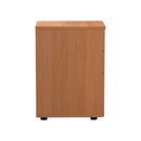 Side view of the TC 3 Drawer Under Desk Pedestal in beech finish, featuring three drawers for office storage.