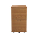 TC 3 Drawer Under Desk Pedestal in Nova Oak, compact storage unit with three drawers for office organization.