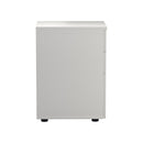 Side view of the TC 3 Drawer Under Desk Pedestal in white, showing compact storage with three drawers designed for office desks.