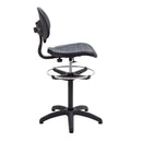 Black TC Factory Chair with adjustable draughtsmen kit, featuring ergonomic design and multiple height adjustment options.