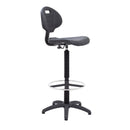 Black TC Factory Chair with fixed draughtsmen kit, ergonomic design and adjustable features for professional drafting and work.