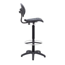 Black TC Factory Chair with fixed draughtsmen kit, ergonomic design and adjustable features for drafting and office work.