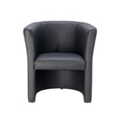 Black TC Tub Armchair with sleek, modern design and curved shape, shown from an angled view.
