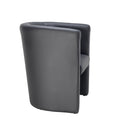 Black TC Tub Armchair with curved design and plush upholstery, shown from an angled view.