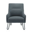 Front view of a TC Pearl Reception Chair featuring a sleek design with plush upholstery and sturdy legs for elegant waiting areas.