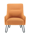 Front view of a TC Pearl Reception Chair with a plush, curved design and pearl-colored upholstery.