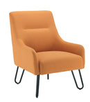 Elegant pearl-colored reception chair by TC with a curved backrest and upholstered seat, ideal for stylish waiting areas.
