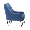 Side view of a TC Pearl Reception Chair with a sleek, modern design featuring a curved white seat and chrome legs.