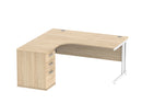 Core Twin Upright Radial Desk Bundle in Canadian Oak by TC, featuring a modern desk with clean lines and natural wood finish.