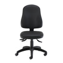Black PU Calypso 2 Deluxe Operator Chair by TC, showing the front view with ergonomic design and adjustable features.