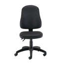 Black PU Calypso 2 High Back Operator Chair by TC with adjustable headrest and ergonomic design, front view.