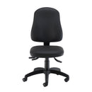 Front view of TC Calypso Ergo 2 Lever Office Chair in black PU with lumbar pump support.