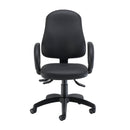 Black TC Calypso Ergo 2 Lever Office Chair with lumbar pump, featuring adjustable height and ergonomic design, front view.