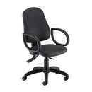 Black TC Calypso Ergo 2 Lever Office Chair with lumbar pump, featuring adjustable armrests and ergonomic design.