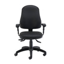 Black TC Calypso Ergo 2 lever office chair with lumbar pump and PU upholstery, shown from the front.