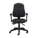 Black TC Calypso Ergo 2 Lever Office Chair with lumbar pump and PU upholstery, shown from the front angle.