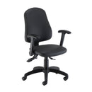 Black TC Calypso Ergo 2 Lever Office Chair with lumbar pump, featuring adjustable armrests and ergonomic design.