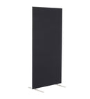 Black TC Floor Standing Screen Straight, a sleek room divider with a modern design, ideal for privacy and space separation.