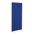 Blue TC floor standing screen straight design, showing a sleek, modern privacy partition with sturdy support.