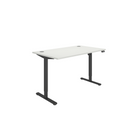 TC Core Single Motor Sit-Stand Desk in Arctic White, front view showing sleek ergonomic design and adjustable height features.