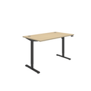 Core single motor sit-stand desk in Canadian oak finish by TC, shown from front with adjustable height and sleek design.
