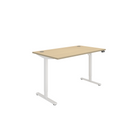 Core single motor sit-stand desk in Canadian oak finish, showing the front view with adjustable height and sleek surface.