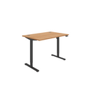 Core single motor sit-stand desk in Norwegian beech wood finish, featuring adjustable height and modern design by TC.