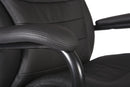Teknik Goliath heavy-duty black bonded leather executive office chair with padded armrests and ergonomic design.