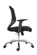Teknik Office Nova Mesh Back Executive Chair with black fabric seat and removable fixed armrests, ergonomic office furniture.