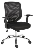 Teknik Office Nova Mesh Back Executive Chair with black fabric seat and removable fixed armrests, ergonomic office seating