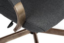 Teknik Office Warwick grey fabric traditional button back chair with driftwood effect arms and base, stylish and comfortable office seating