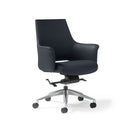 Tempo Medium Back Executive Chair - Black Faux Leather