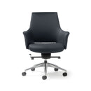 Tempo Medium Back Executive Chair - Black Faux Leather