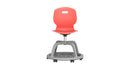 Titan Arc Community Chair in living coral color, front view showing modern design and comfortable seating.