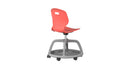 Titan Arc Community Chair with coral-colored fabric, shown from the rear, highlighting its modern design and comfortable seating.
