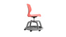 Titan Arc Community Chair in living coral with a modern design, shown from the side view.