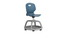 Titan Arc Community Chair in steel blue, front view showing modern design and comfortable seating for communal spaces.