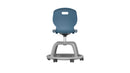 Titan Arc Community Chair in steel blue, showing the rear view with a modern design and sleek metal frame.