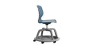 Titan Arc Community Chair in steel blue, side view showcasing modern design and sleek metal frame.