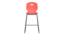 Titan Arc High Stool in coral color, size 5, shown from the rear view, featuring modern design and sturdy construction.