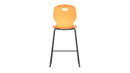 Titan Arc High Stool Size 5 with marigold-colored seat and backrest, viewed from the rear, showcasing its sturdy design.