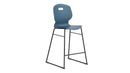 Titan Arc High Stool Size 5 in steel blue with a modern design, shown from the front view.