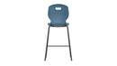 Titan Arc High Stool Size 5 in steel blue, rear view showing modern design and sturdy metal frame, ideal for stylish seating.