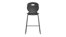 Titan Arc High Stool Size 6 in anthracite, rear view showing sturdy metal frame and comfortable curved seat.