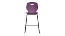 Titan Arc High Stool Size 6 viewed from the rear, featuring a grape-colored seat and sturdy metal frame.