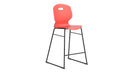 Titan Arc High Stool Size 6 in Living Coral, front view showing sleek design and modern style for kitchen or bar area.