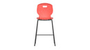 Titan Arc High Stool Size 6 in coral with a sleek design, rear view showing the high, curved backrest and sturdy legs.