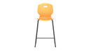 Titan Arc High Stool Size 6 with marigold-colored seat and sleek metal legs, front view showing modern design and sturdy construction.