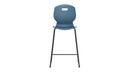 Titan Arc High Stool Size 6 in steel blue, front view showing sleek modern design and sturdy metal frame.