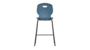 Titan Arc High Stool Size 6 in steel blue, showing a rear view of the modern, sturdy bar stool with sleek design.